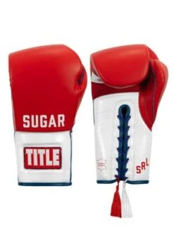 TITLE Boxing Sugar Ray Leonard Signature Leather Sparring Gloves