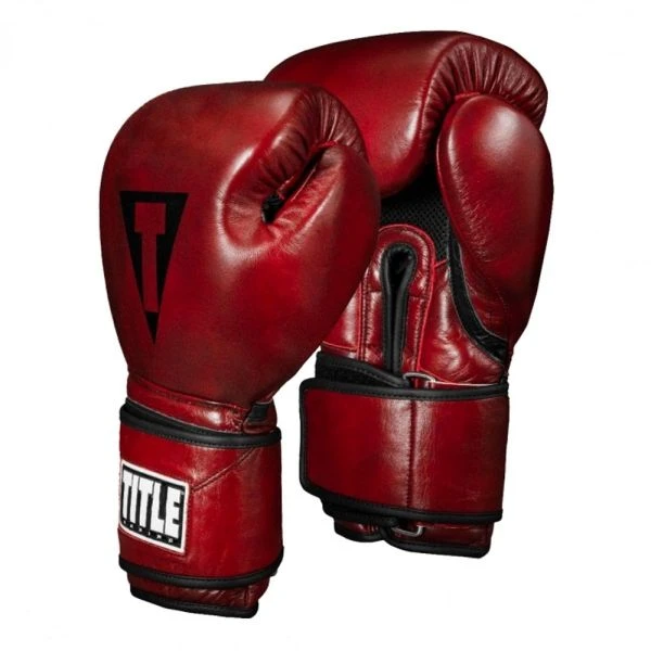 TITLE Boxing Blood Red Leather Bag Gloves